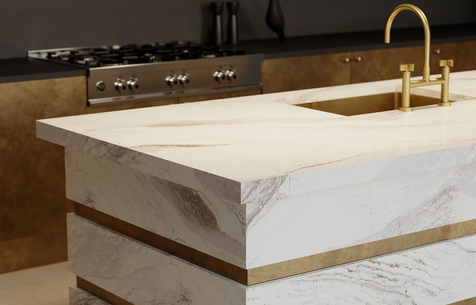 Cambria Windsor Brass Satin Ridge