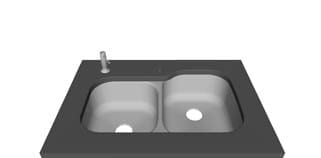 Accessory — Left — Offset — small bowl right faucet layout diagram
