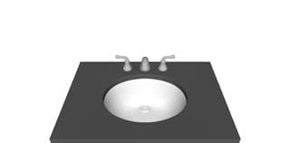 Vanity — 8″ Widespread — Oval bowl faucet layout diagram
