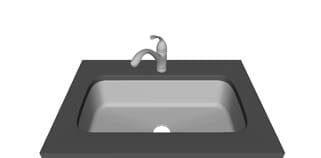 One Hole — Single bowl faucet layout diagram