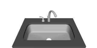 Two Hole — 1 Left — Single bowl faucet layout diagram