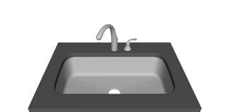 Two Hole — 1 Right — Single bowl faucet layout diagram