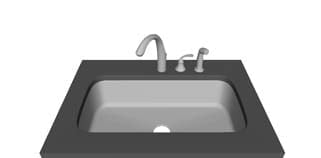 Three Hole — 2 Right — Single bowl faucet layout diagram