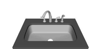 Four Hole — 1 Left / 2 Right — Single bowl faucet layout diagram