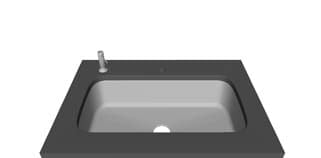 Accessory — Left — Single bowl faucet layout diagram
