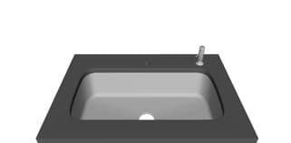Accessory — Right — Single bowl faucet layout diagram